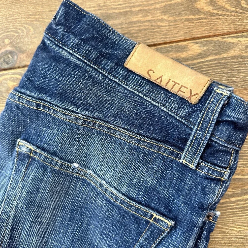 Saitex Men’s Jeans 30x29 Button Fly Medium Wash Straight Fit Sustainable Company - Picture 2 of 15